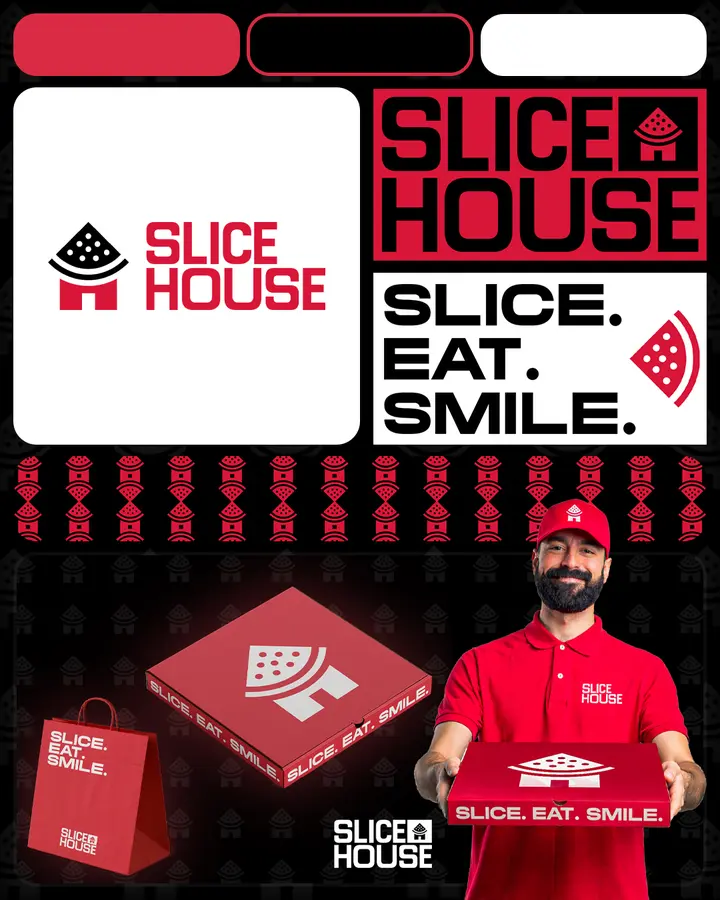 Slice House — Urban pizza brend — vizuelni identitet iz portfolija dizajnera Đaša