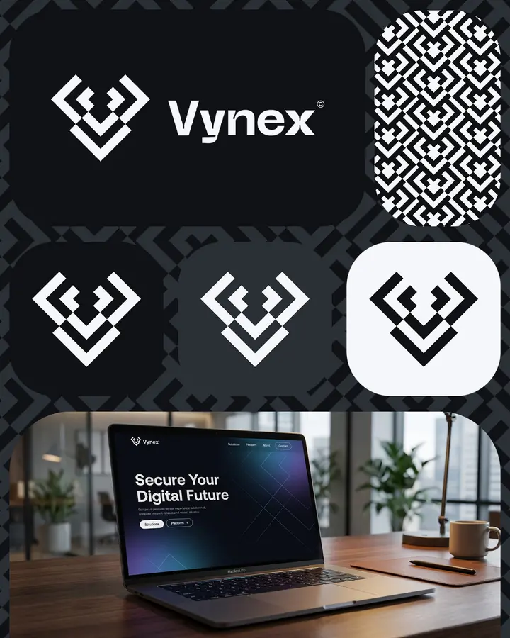 Vynex — Digitalna sigurnost — vizuelni identitet iz portfolija dizajnera Đaša