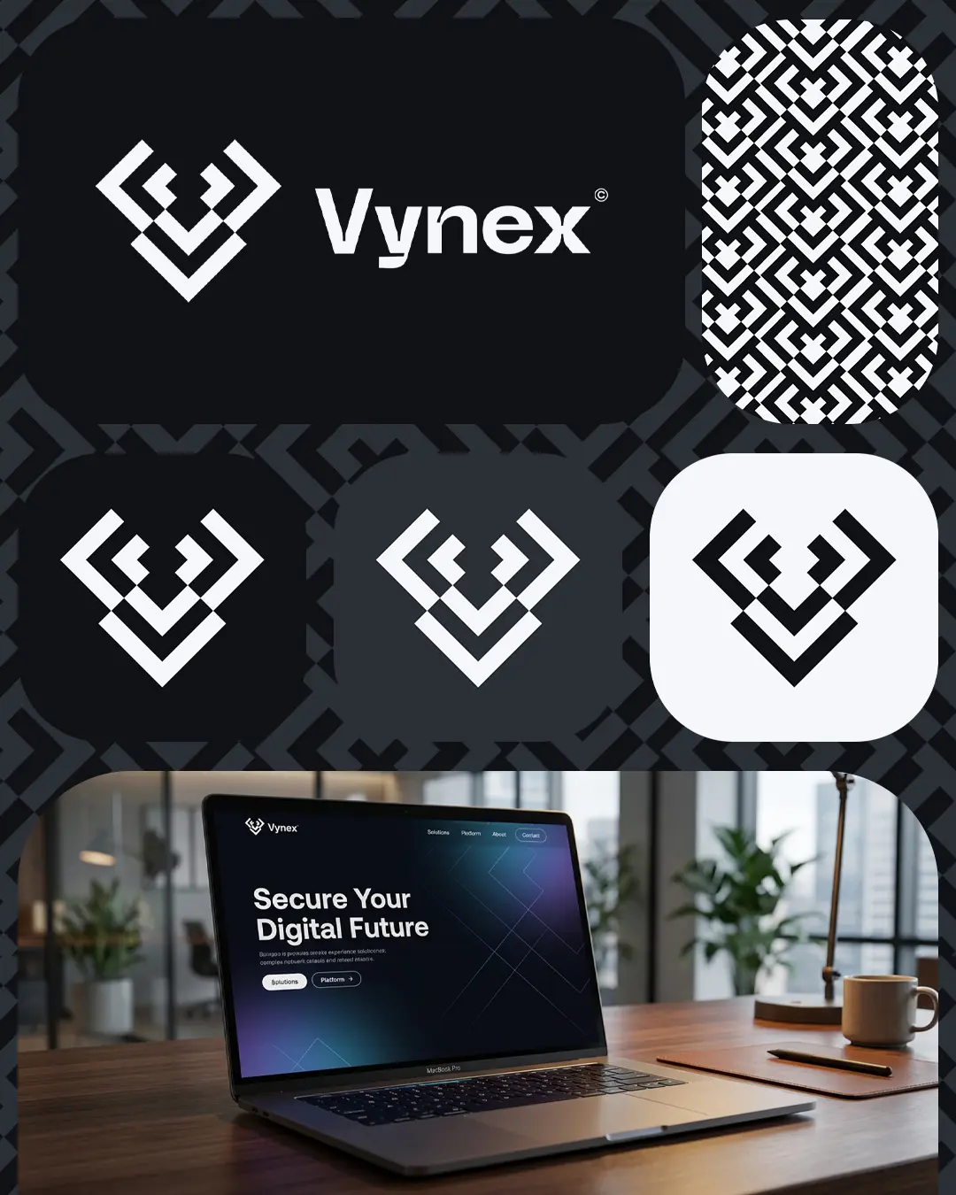 Vynex — Digitalna sigurnost — vizuelni identitet projekat dizajnera Đaša